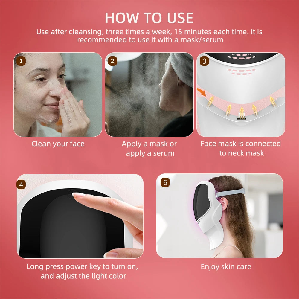 Wireless 7-Color LED Face & Neck Mask