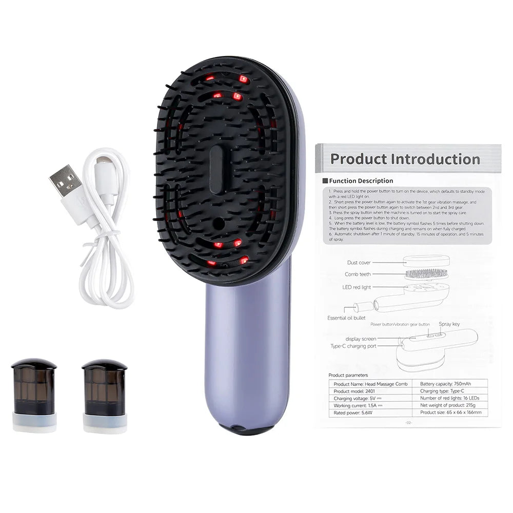 Vibrating Scalp Spray Massage Comb