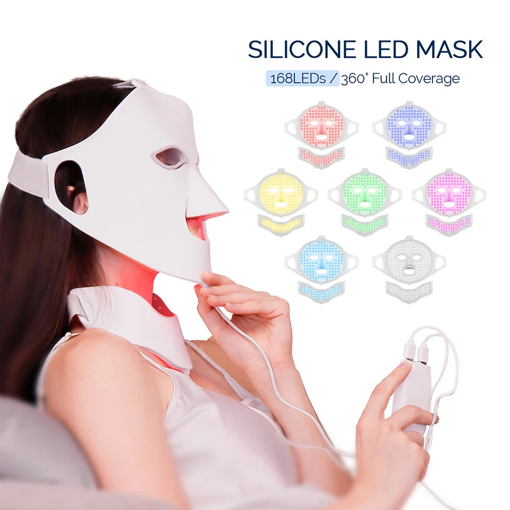 7-Color LED Face & Neck Silicone Mask