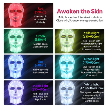 Wireless 7-Color LED Face & Neck Mask